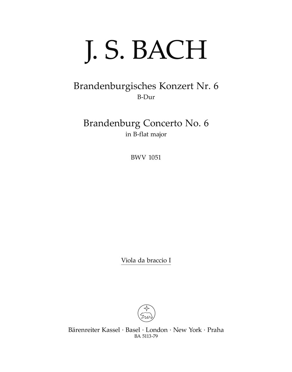 Bach: Brandenburg Concerto No. 6 in B-flat Major, BWV 1051 (with performance markings)