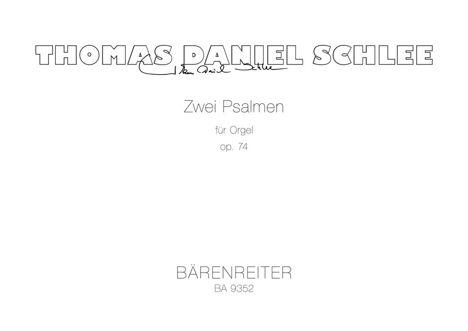 Schlee: Two Psalms, Op. 74