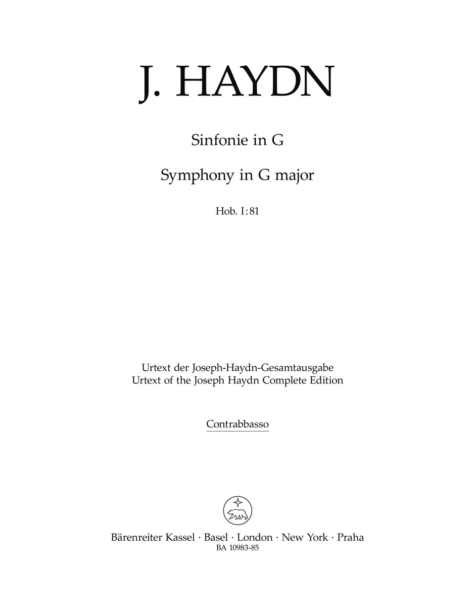 Haydn: Symphony in G Major, Hob. I:81