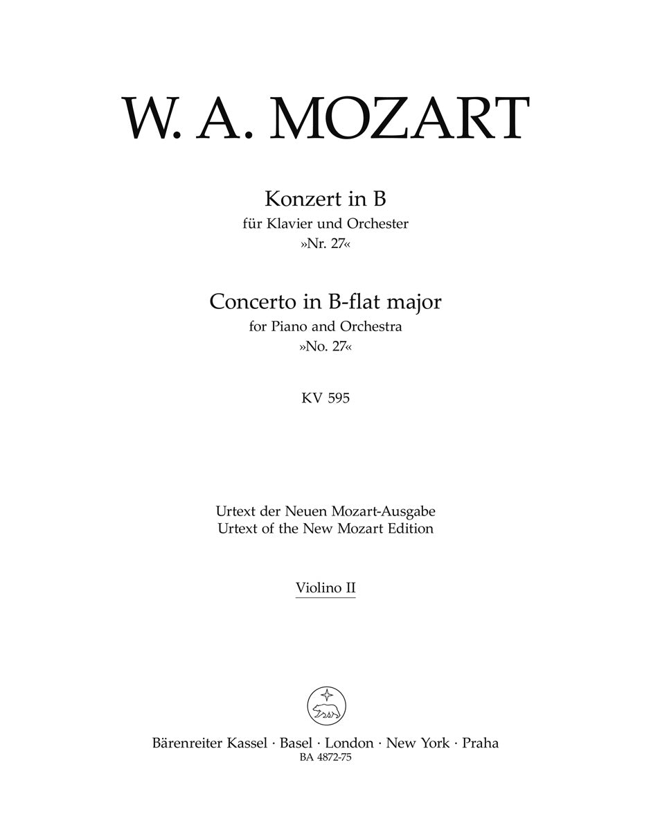 Mozart: Piano Concerto No. 27 In B-flat Major, K. 595 - Ficks Music