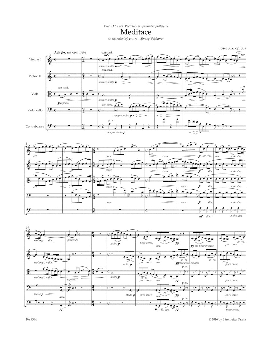 Suk: Meditation on the Czech Hymn "St. Wenceslas", Op. 35a