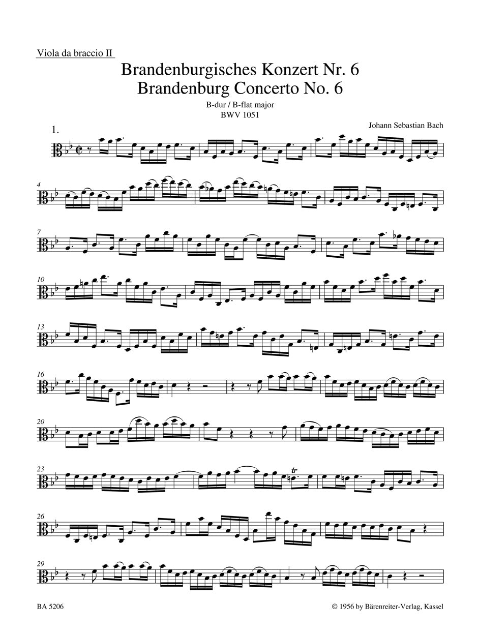 Bach: Brandenburg Concerto No. 6 in B-flat Major, BWV 1051 - Ficks