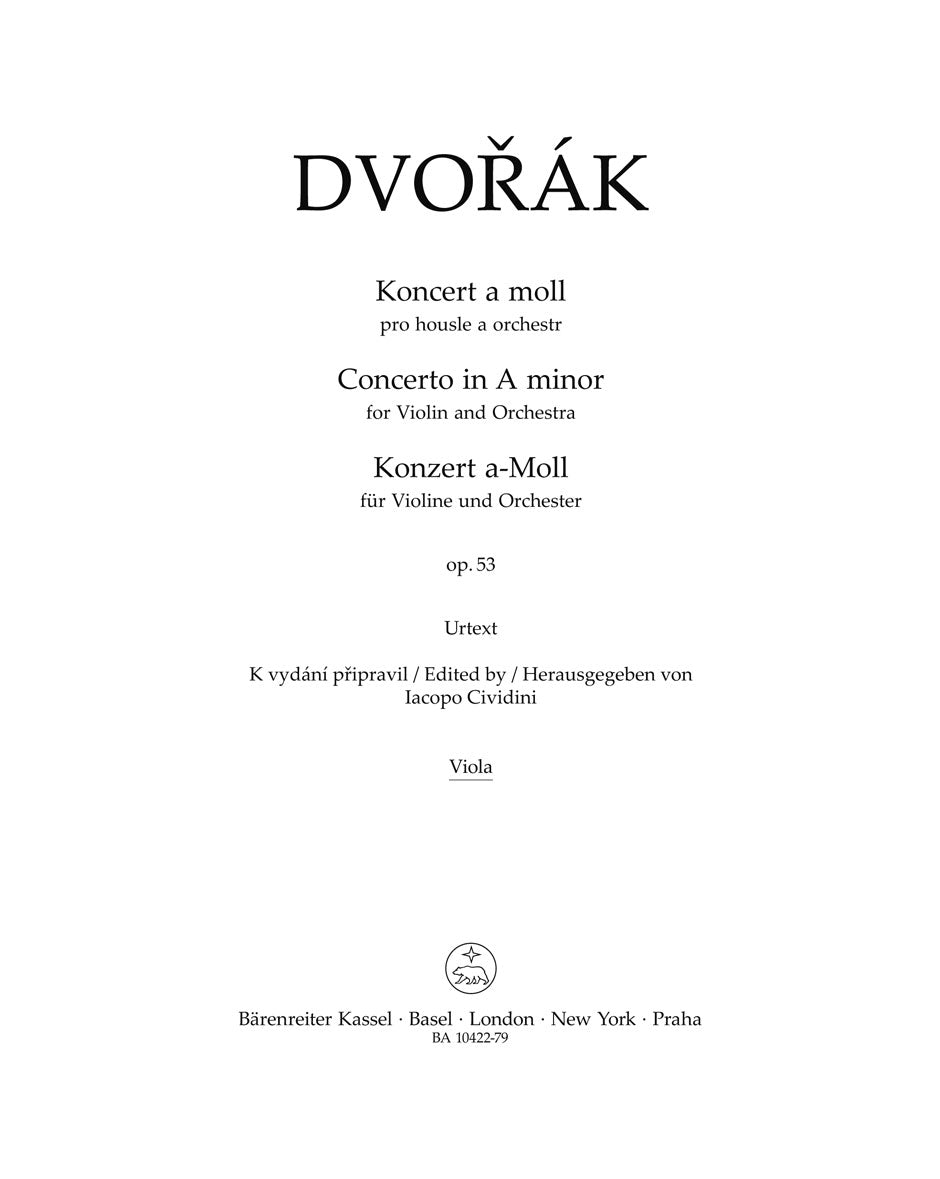 Dvořák: Violin Concerto in A Minor, Op. 53