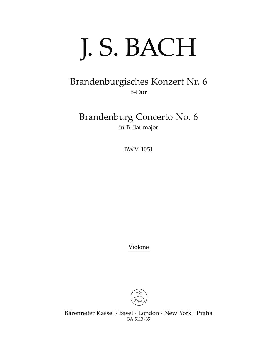 Bach: Brandenburg Concerto No. 6 in B-flat Major, BWV 1051 (with performance markings)