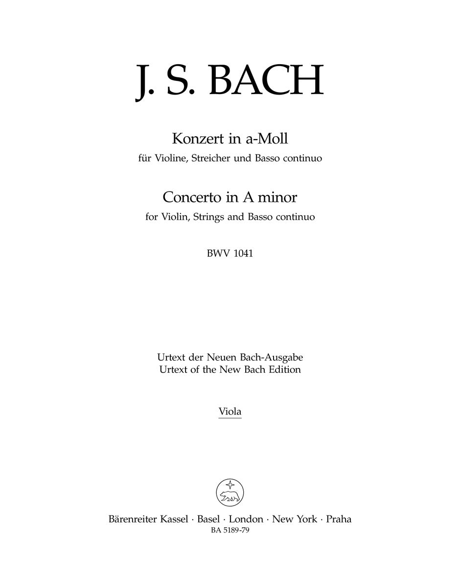 Bach: Violin Concerto in A Minor, BWV 1041