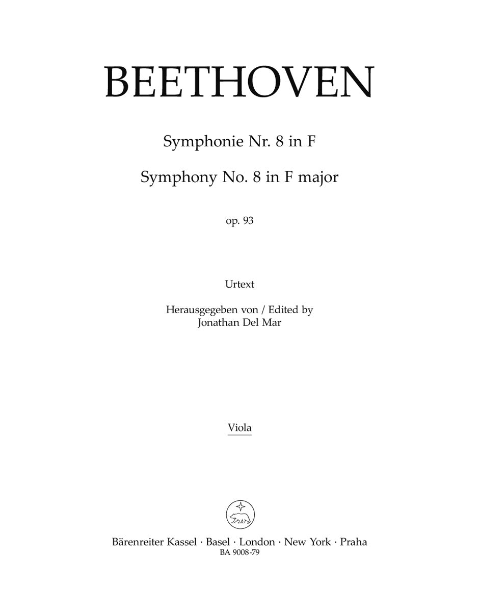 BARENREITER TASCHENPARTITUREN BEETHOVEN L.V. - SYMPHONY NO. 8 IN F MAJOR F  MAJOR OP. 93 - STUDY SCORE Classical sheets Pocket score: Beethoven, Ludwig  van: 9790006204311: : Books