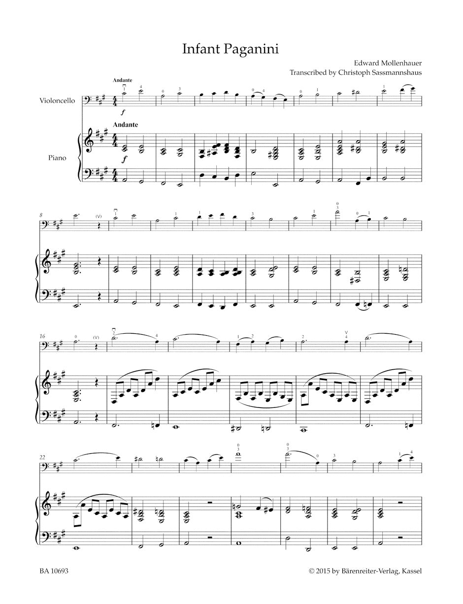 Mollenhauer: The Infant Paganini (arr. for cello & piano)