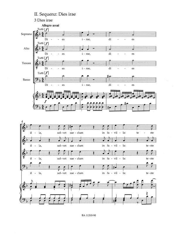 Requiem de Wolfgang Amadeus Mozart - Barenreiter - Requiem - full score -  Barenreiter