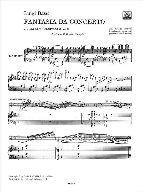 Verdi-Bassi: Rigoletto - Fantasia da concerto - Ficks Music