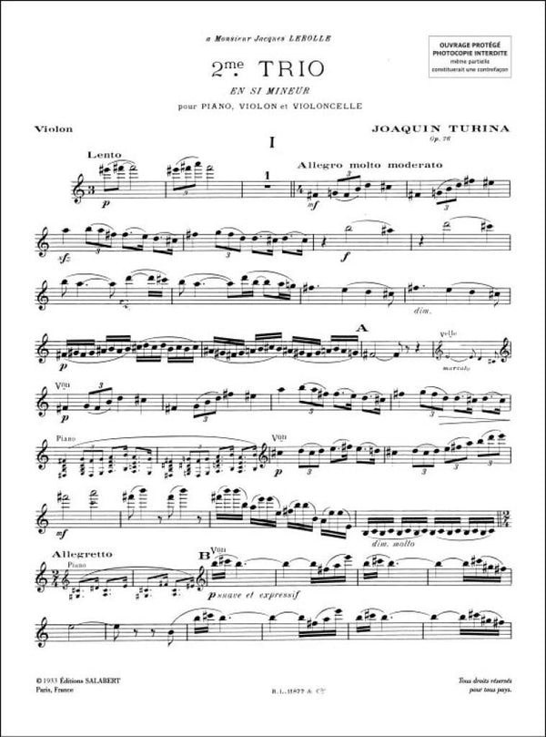 Turina: Piano Trio No. 2, Op. 76 - Ficks Music