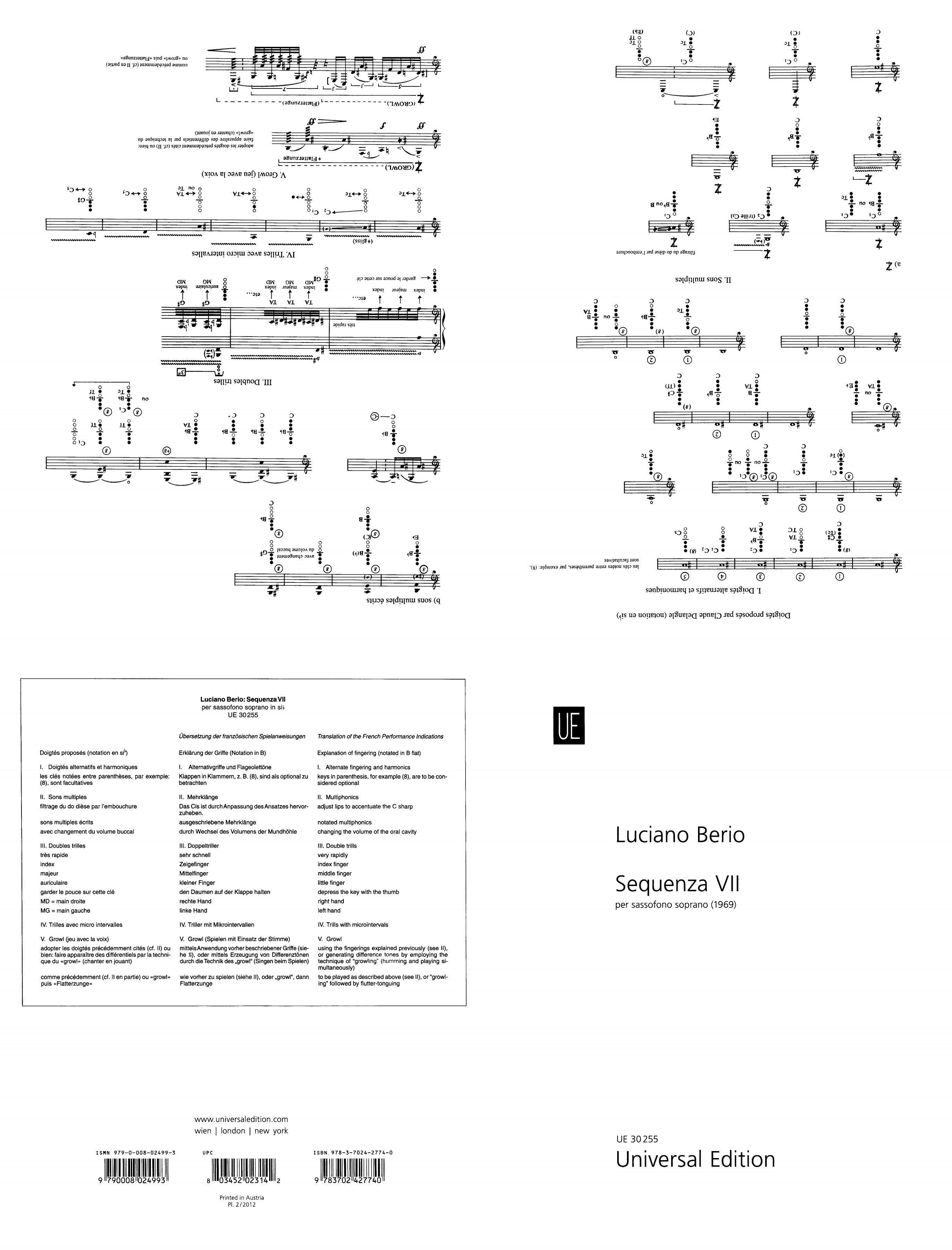 Berio: Sequenza VIIb – Ficks Music