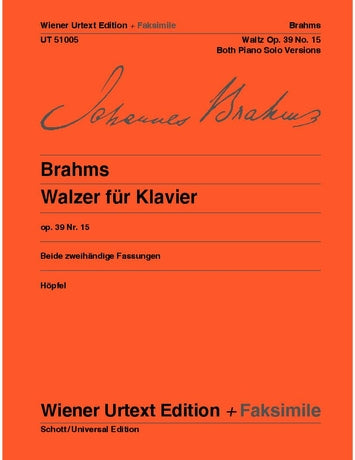 Brahms: Waltz, Op. 39, No. 15 - Version for Solo Piano