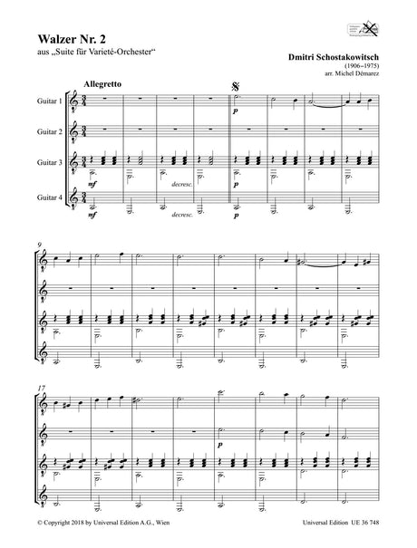 Shostakovich: Waltz No. 2 from Suite for Variety Orchestra (arr. for 4 guitars)