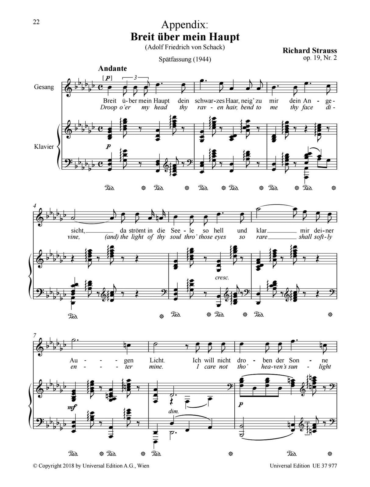 Strauss: 6 Songs, TrV 152, Op. 19